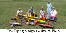 The Flying Amigos arrive at  Field